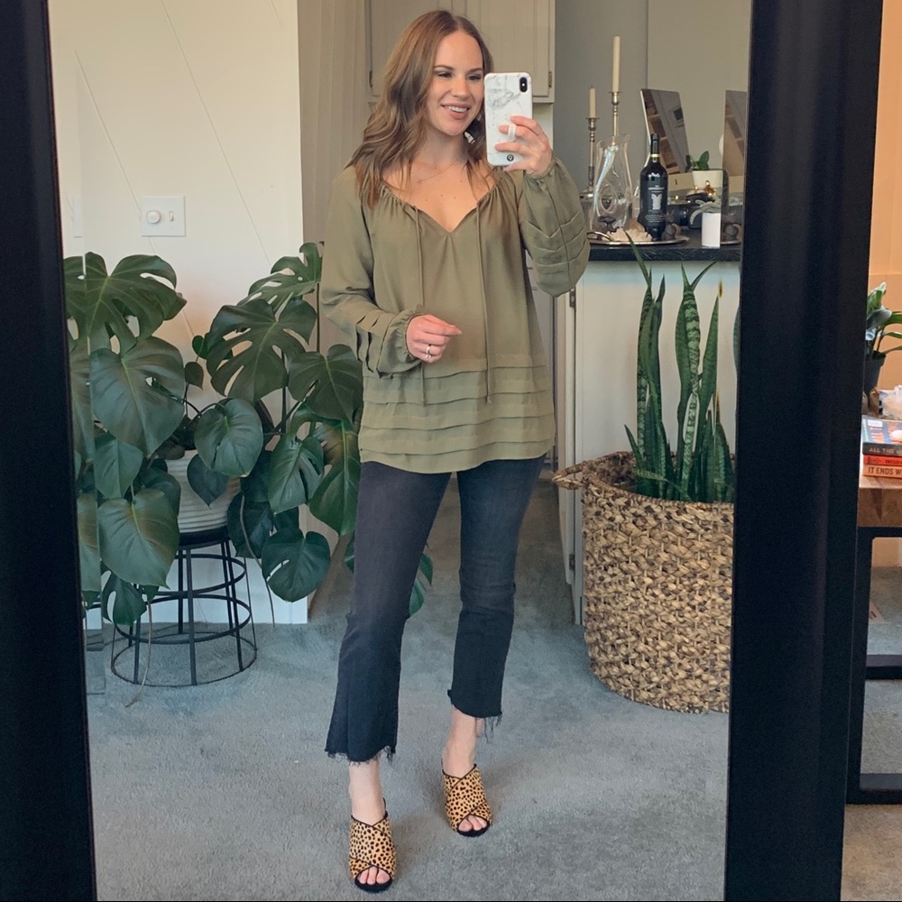 Harlowe & Graham Olive Green Long Sleeve